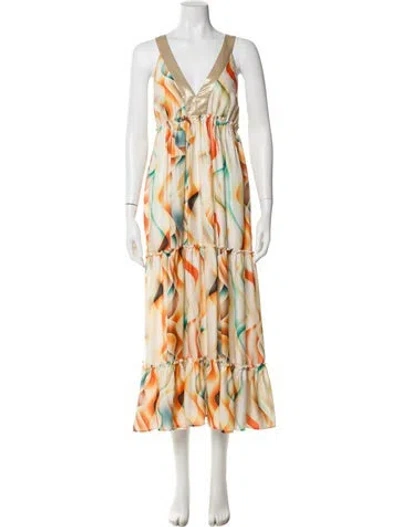 Pre-owned Le Superbe Printed Long Dress In Multi