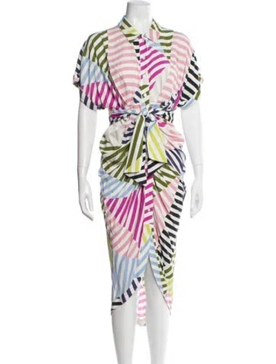 Pre-owned Le Superbe Printed Long Dress In Multi