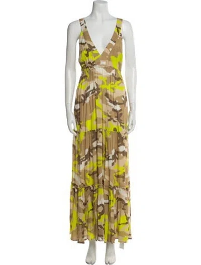 Pre-owned Le Superbe Printed Long Dress W/ Tags In Green
