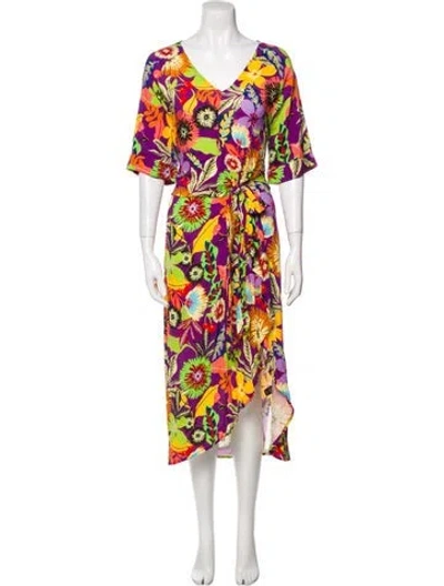 Pre-owned Le Superbe Printed Long Dress W/ Tags In Purple