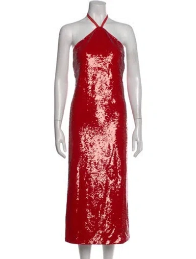 Pre-owned Le Superbe Printed Long Dress W/ Tags In Red