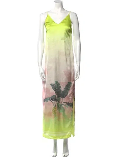 Pre-owned Le Superbe Printed Long Dress W/ Tags In Yellow