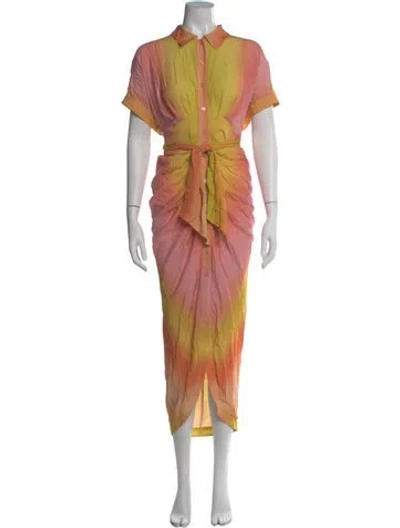 Pre-owned Le Superbe Printed Long Dress W/ Tags In Yellow