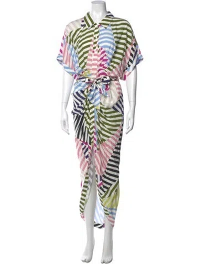 Pre-owned Le Superbe Printed Long Dress In White