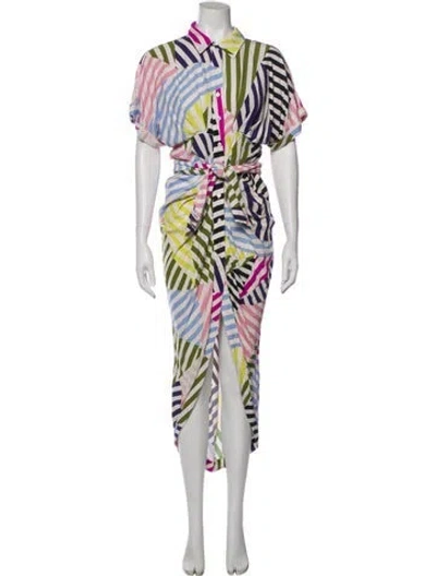 Pre-owned Le Superbe Printed Long Dress In White