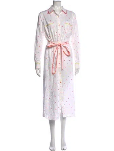 Pre-owned Le Superbe Printed Long Dress In White