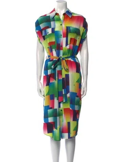 Pre-owned Le Superbe Printed Midi Length Dress In Multi