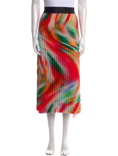 Pre-owned Le Superbe Printed Midi Length Skirt In Red