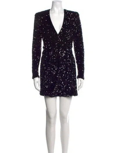 Pre-owned Le Superbe Printed Mini Dress In Black