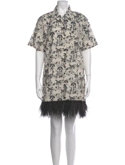 Pre-owned Le Superbe Printed Mini Dress In Neutral