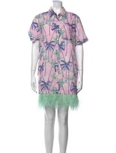 Pre-owned Le Superbe Printed Mini Dress In Pink