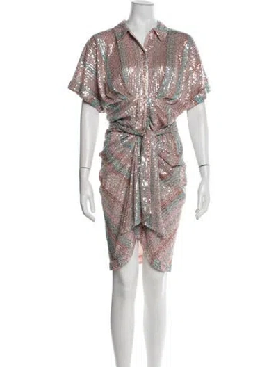 Pre-owned Le Superbe Printed Mini Dress W/ Tags In Pink