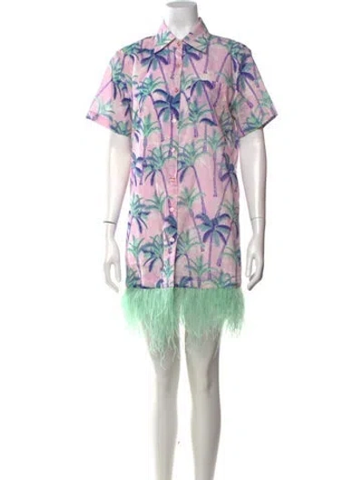 Pre-owned Le Superbe Printed Mini Dress W/ Tags In Pink