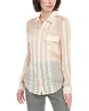 Le Superbe Ribbon Stripe Silk Shirt In White