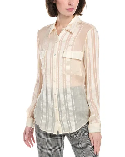LE SUPERBE RIBBON STRIPE SILK SHIRT