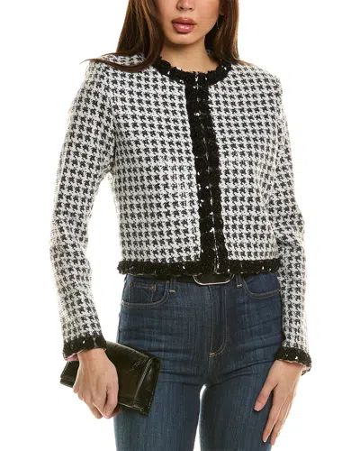 Le Superbe Rosebud Houndstooth Jacket In Blue