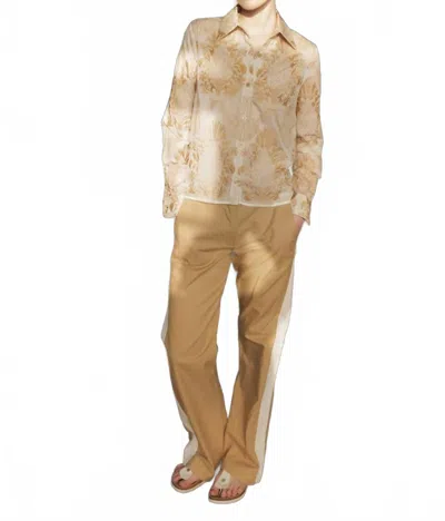 Le Superbe Sand Castle Boyfriend Shirt In Au Natural In Gold