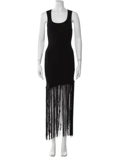 Pre-owned Le Superbe Scoop Neck Long Dress In Black