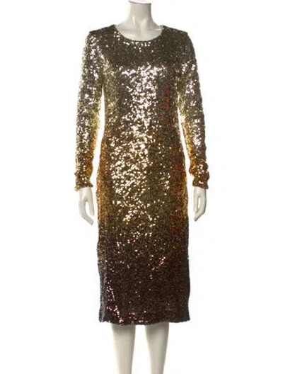 Pre-owned Le Superbe Scoop Neck Midi Length Dress