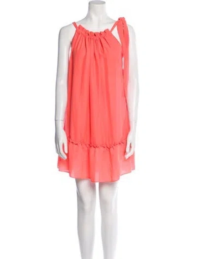Pre-owned Le Superbe Scoop Neck Mini Dress In Orange