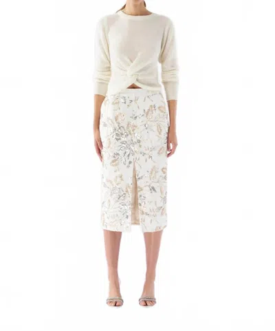 Le Superbe Sequin D-vine Everyway Skirt In Creamy Ivory In White