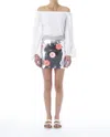 Le Superbe Sequin Mini Skirt In Acid Posey Garden In Multi