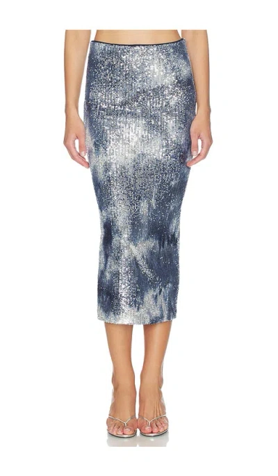 Le Superbe Shibori Shine Liza Skirt In Blue