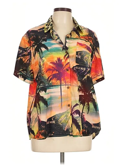 Le Superbe Short Sleeve Blouse In Orange