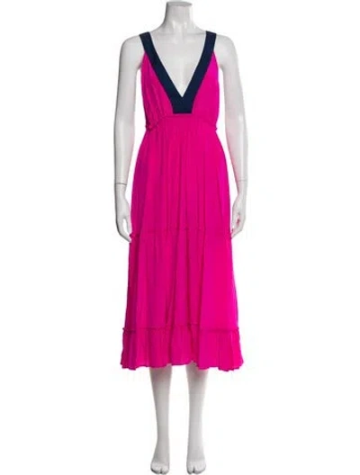 Pre-owned Le Superbe Silk Midi Length Dress In Pink