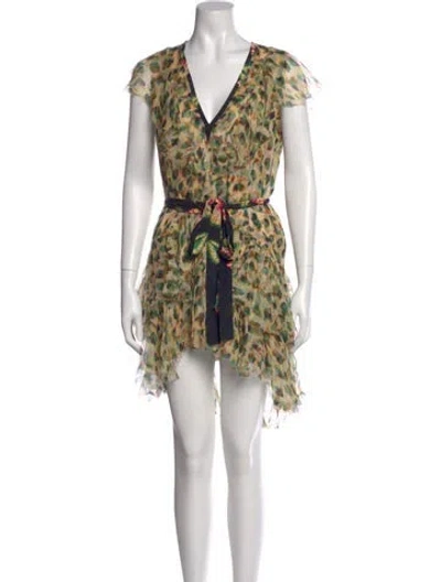 Pre-owned Le Superbe Silk Mini Dress In Neutral