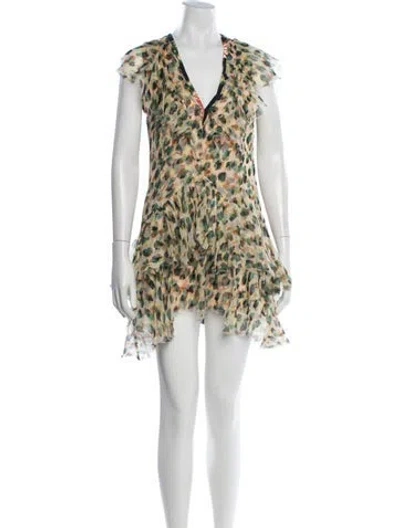 Pre-owned Le Superbe Silk Mini Dress In Neutrals