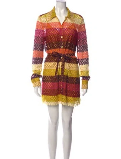 Pre-owned Le Superbe Silk Mini Dress In Yellow