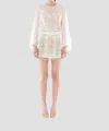 Le Superbe Sparkling Femme Blouse In Sheer White In White