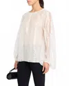 Le Superbe Sparkling Femme Blouse In Sheer White In Multi