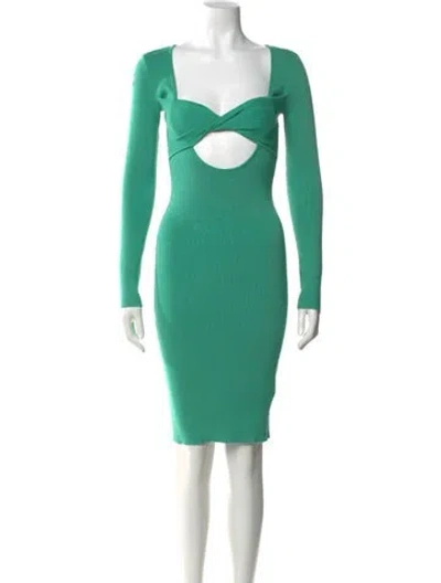 Pre-owned Le Superbe Square Neckline Mini Dress In Green
