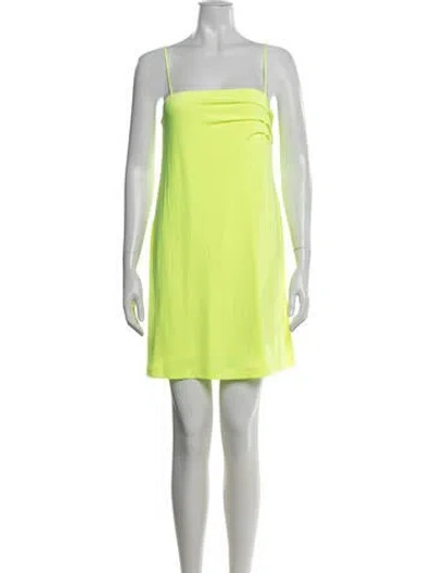 Pre-owned Le Superbe Square Neckline Mini Dress In Green