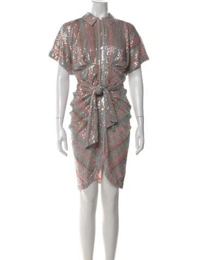 Pre-owned Le Superbe Striped Knee-length Dress W/ Tags In Pink
