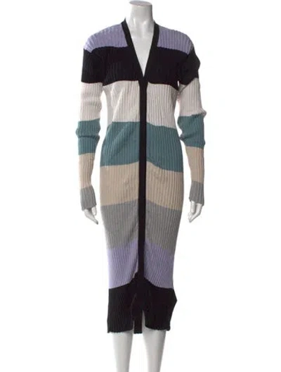 Pre-owned Le Superbe Striped Long Dress In Black