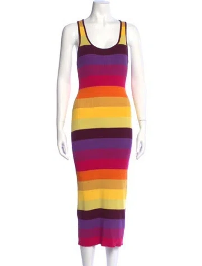 Pre-owned Le Superbe Striped Long Dress In Multi