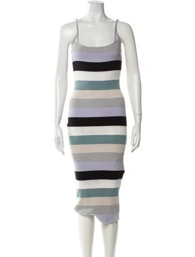 Pre-owned Le Superbe Striped Midi Length Dress In Multi