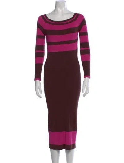 Pre-owned Le Superbe Striped Midi Length Dress In Multi