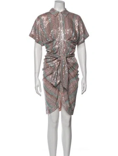 Pre-owned Le Superbe Striped Mini Dress In Pink