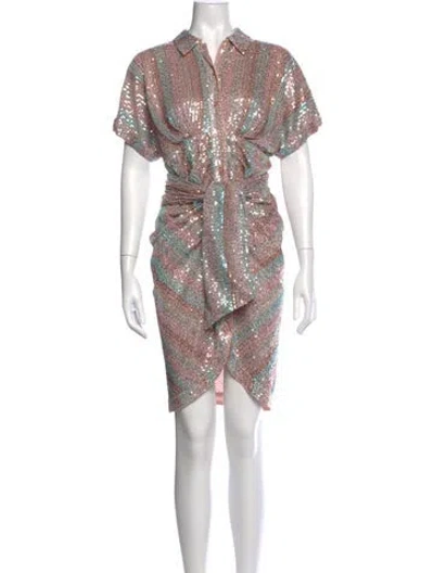 Pre-owned Le Superbe Striped Mini Dress In Pink