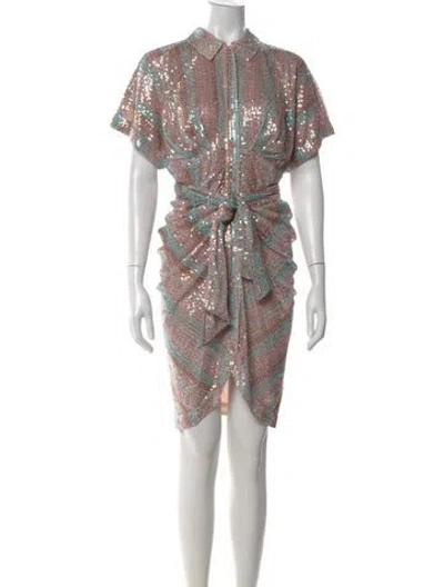 Pre-owned Le Superbe Striped Mini Dress In Pink
