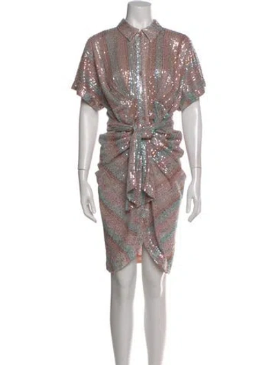 Pre-owned Le Superbe Striped Mini Dress W/ Tags In Pink