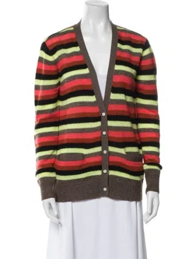 Pre-owned Le Superbe Striped V-neck Sweater In Multi