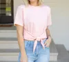 Le Superbe Tied Up Short Sleeve Tee In Light Pink In Pink
