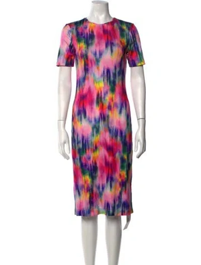 Pre-owned Le Superbe Tie-dye Print Knee-length Dress In Pink