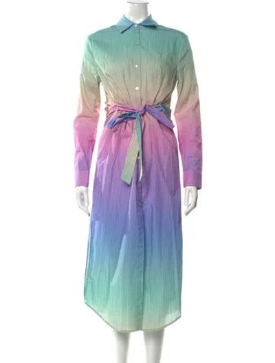 Pre-owned Le Superbe Tie-dye Print Long Dress In Neutral