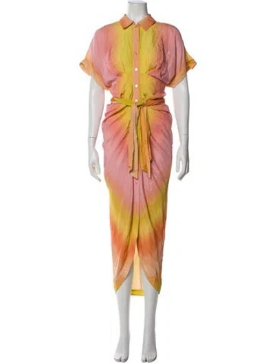 Pre-owned Le Superbe Tie-dye Print Long Dress W/ Tags In Pink